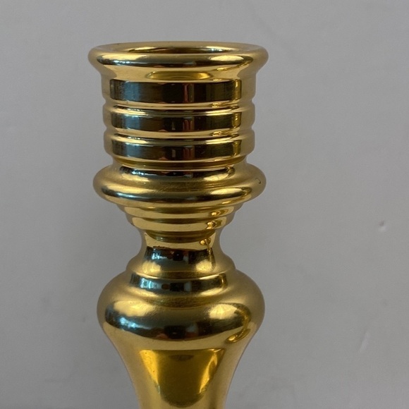 Brass candleholders classic design solid brass heavy duty sturdy - Picture 5 of 6